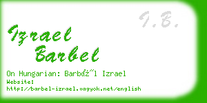 izrael barbel business card